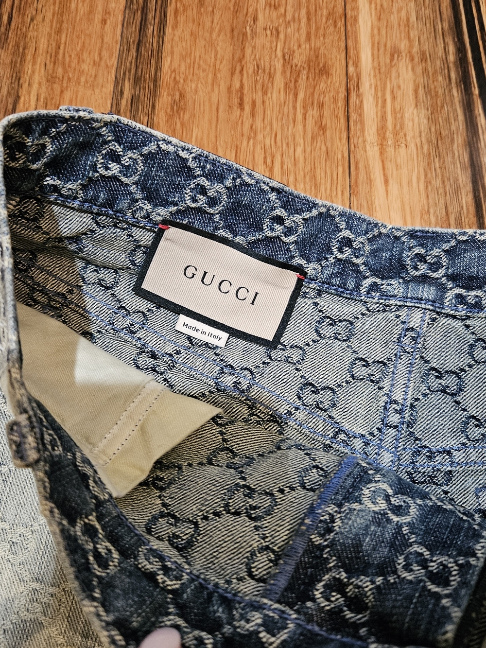 Gucci Light Blue Monogram Denim Mini Skirt Size 40 - Picture 4 of 5